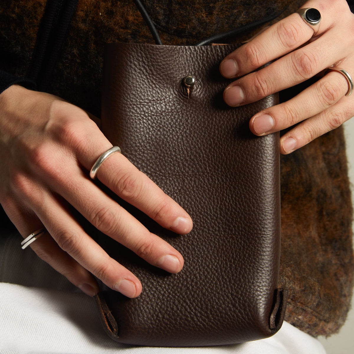 Earl of East x Kate Sheridan | Leather Jigsaw Pouch - Tumbled