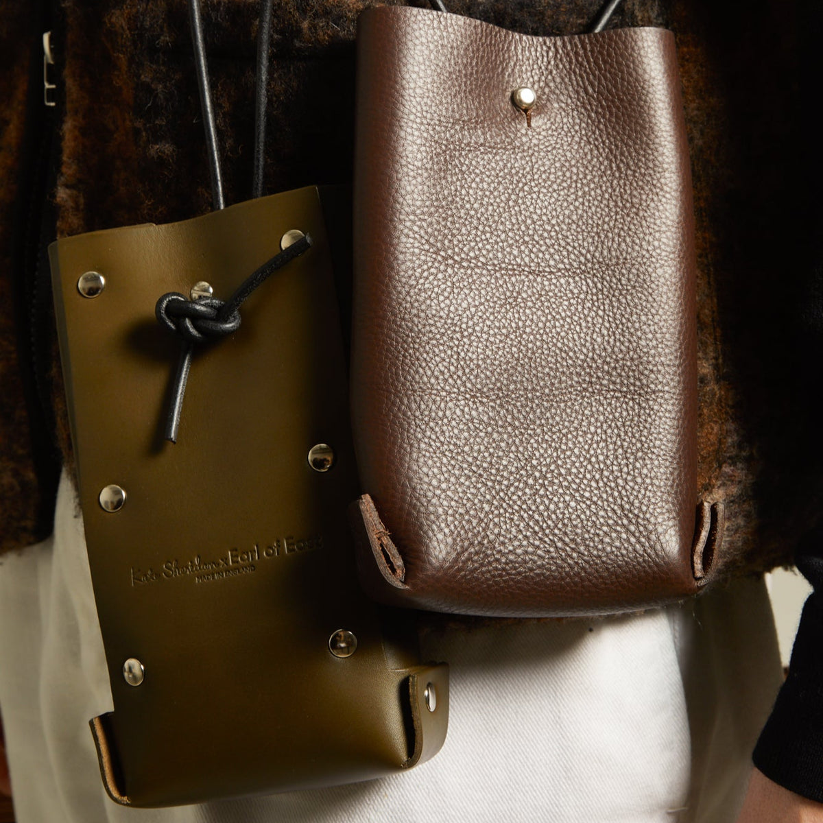 Earl of East x Kate Sheridan | Leather Jigsaw Pouch - Olive | Earl