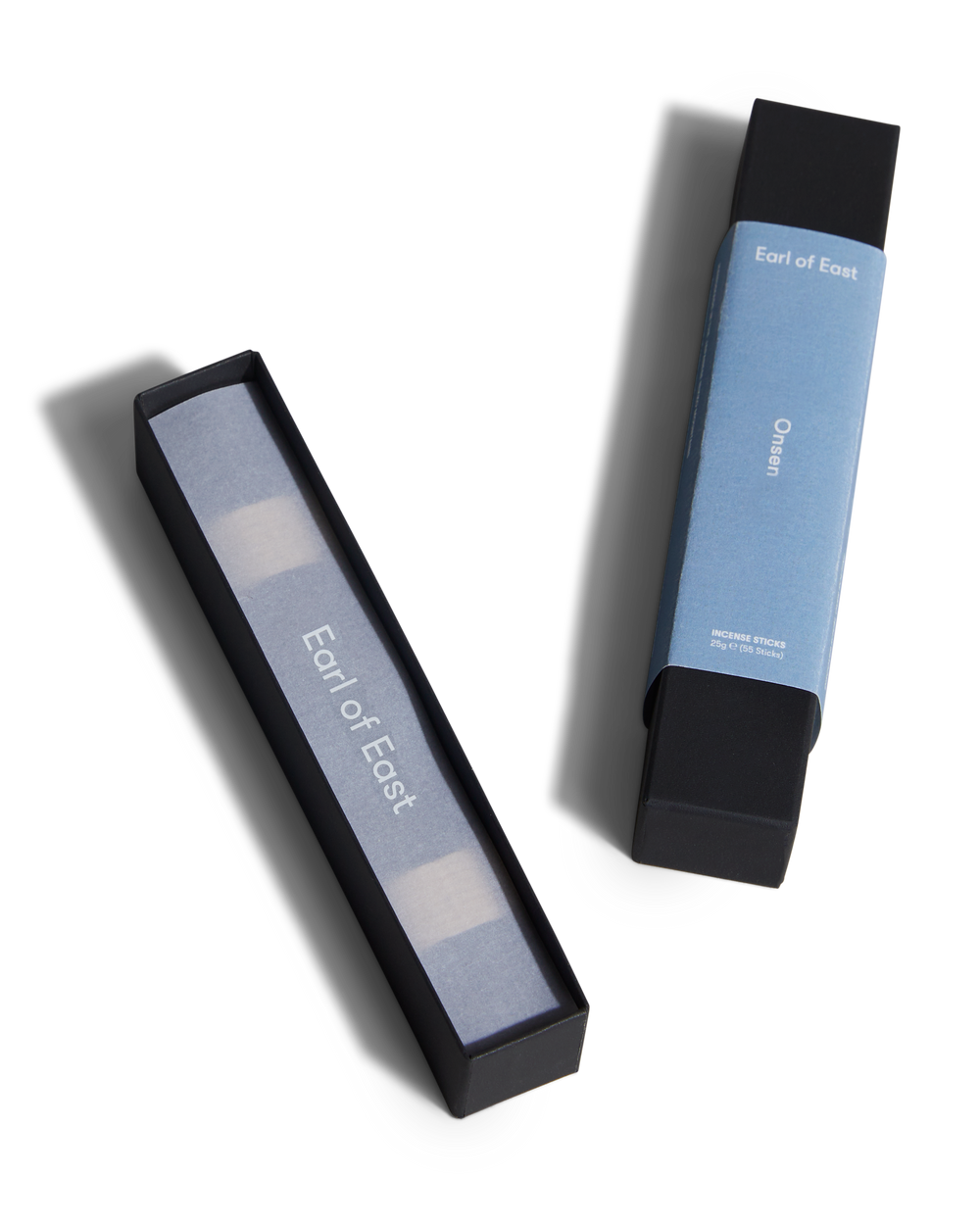 Earl of East Onsen incense sticks packaging featuring peppermint, eucalyptus and mandarin scent notes