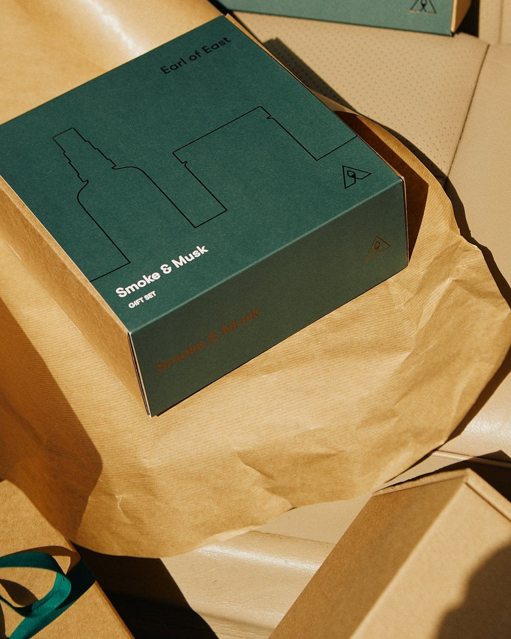 Smoke & Musk Duo Gift Set by Earl of East, gift box being unwrapped