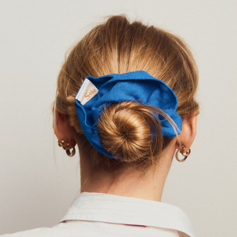Bou Soie | Handmade Medium Hair Scrunchie - Cobalt Blue