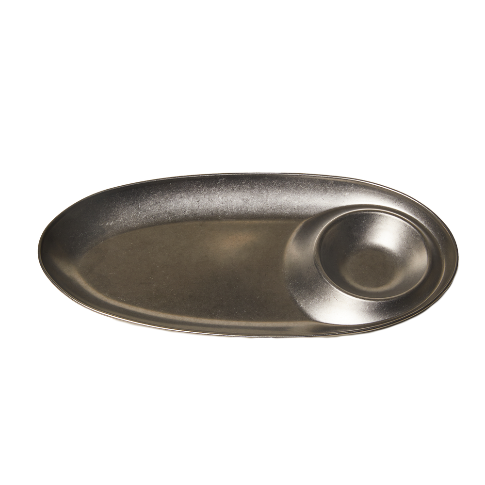 Oval French Fry Plate, Vintage Stainless Steel by Earl of East