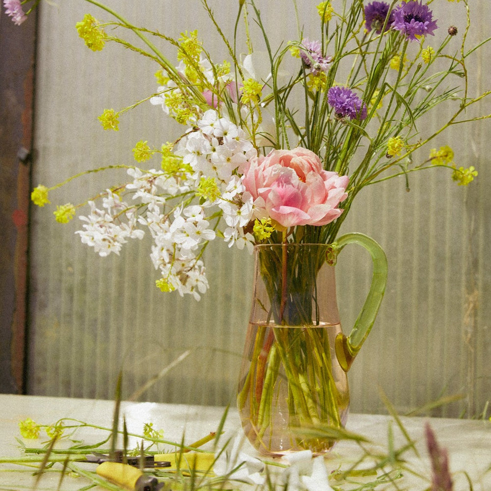 Wildflower Jug, Sherbert by Earl of East, holding wildflowers