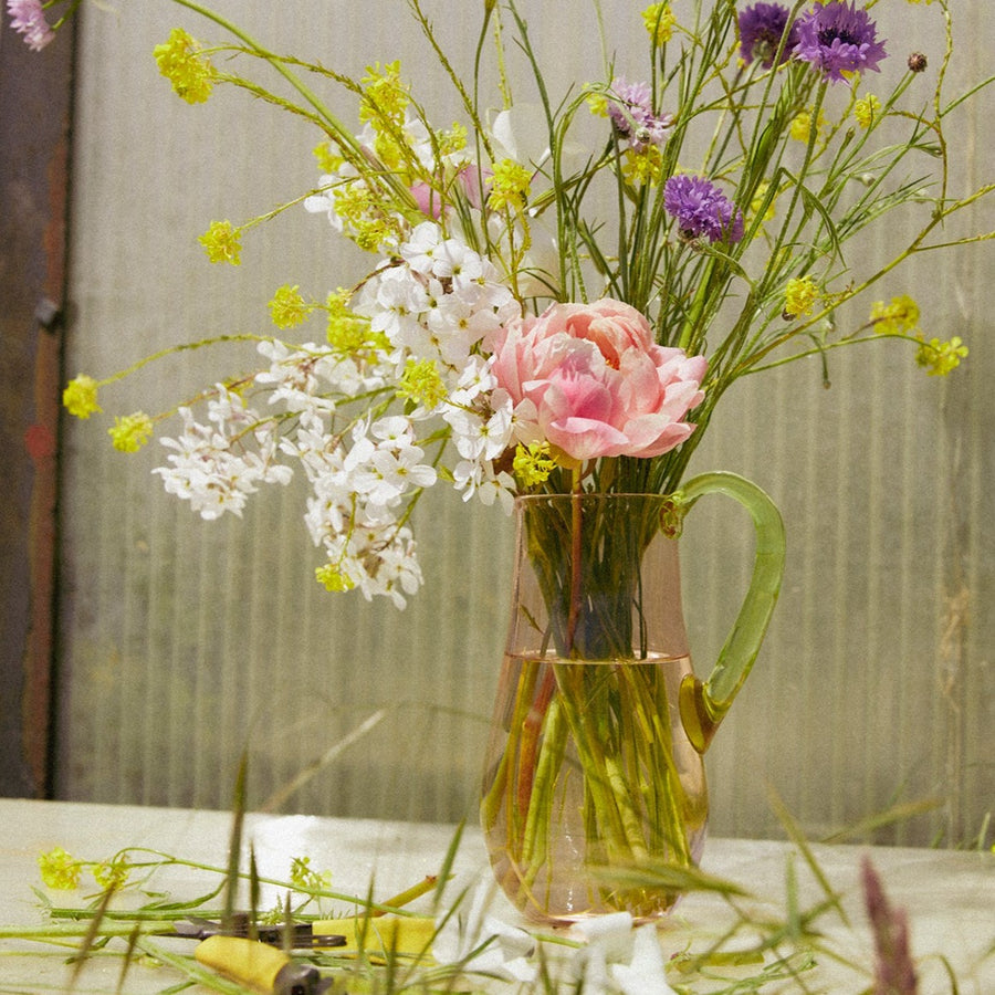 Wildflower Jug, Sherbert by Earl of East, holding wildflowers