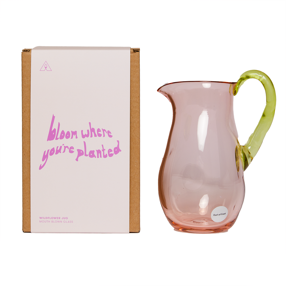 Wildflower Jug, Sherbert by Earl of East, with its pink box