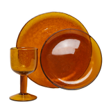 Madam Stoltz | Coloured Glass Dinner Plate - Amber