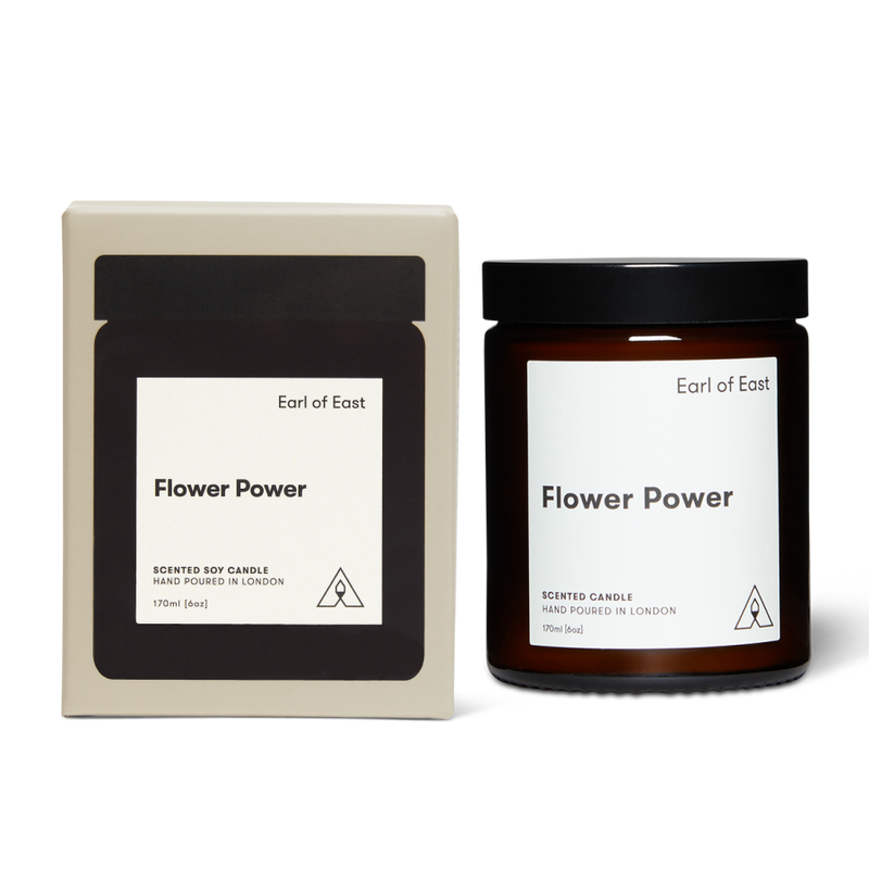  Flower Power, Soy Wax Candle, 170ml [6oz] by Earl of East, with its box 