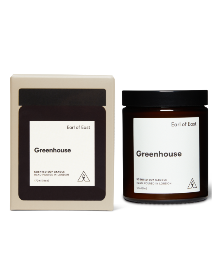 Greenhouse Scented Candle 170ml by Earl of East in amber glass vessel