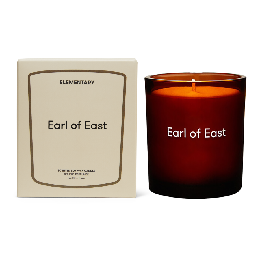 Elementary, Soy Wax Candle, 260ml [9.1oz] by Earl of East, with its box