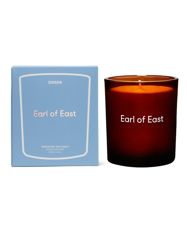 Onsen Scented Candle 260ml by Earl of East in amber glass vessel