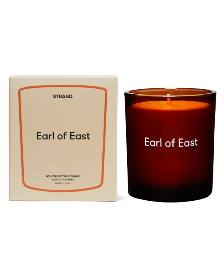  Strand Scented Candle 260ml by Earl of East in amber glass vessel 