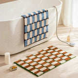 Inspecial Home | Checker Bath Rug Absorbent Mat - Blue