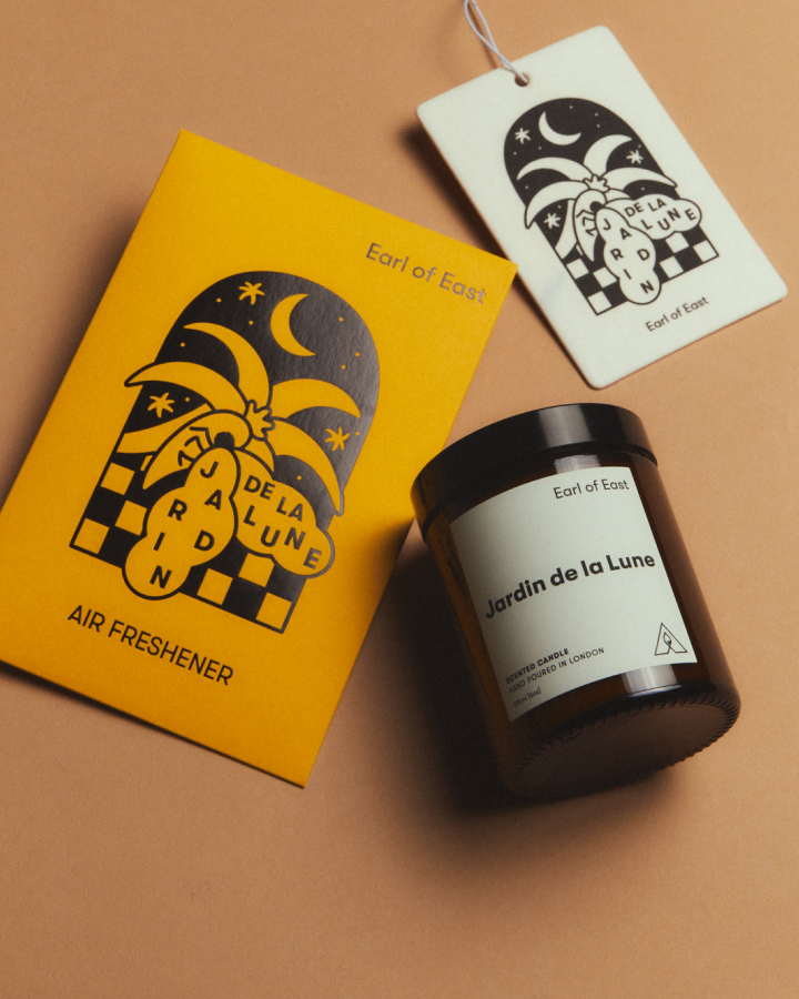 Jardin de la Lune Starter Scent Set by Earl of East, with its yellow box