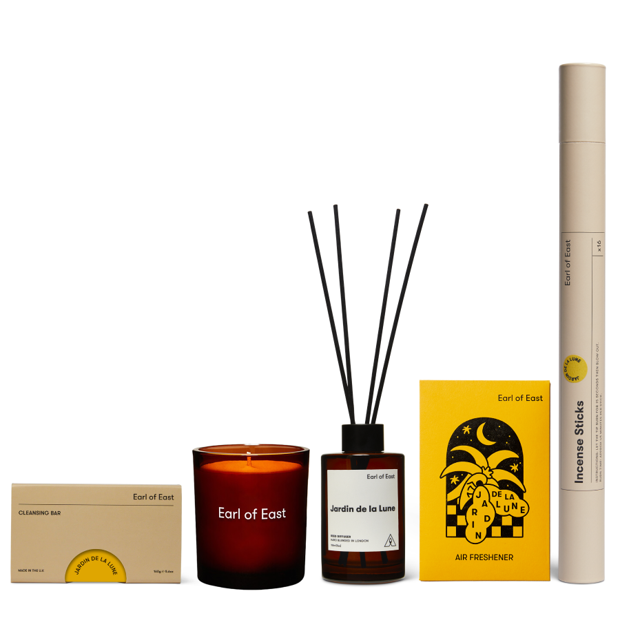 Jardin de la Lune Signature Scent Bundle by Earl of East, bundle with candle, diffuser and incense