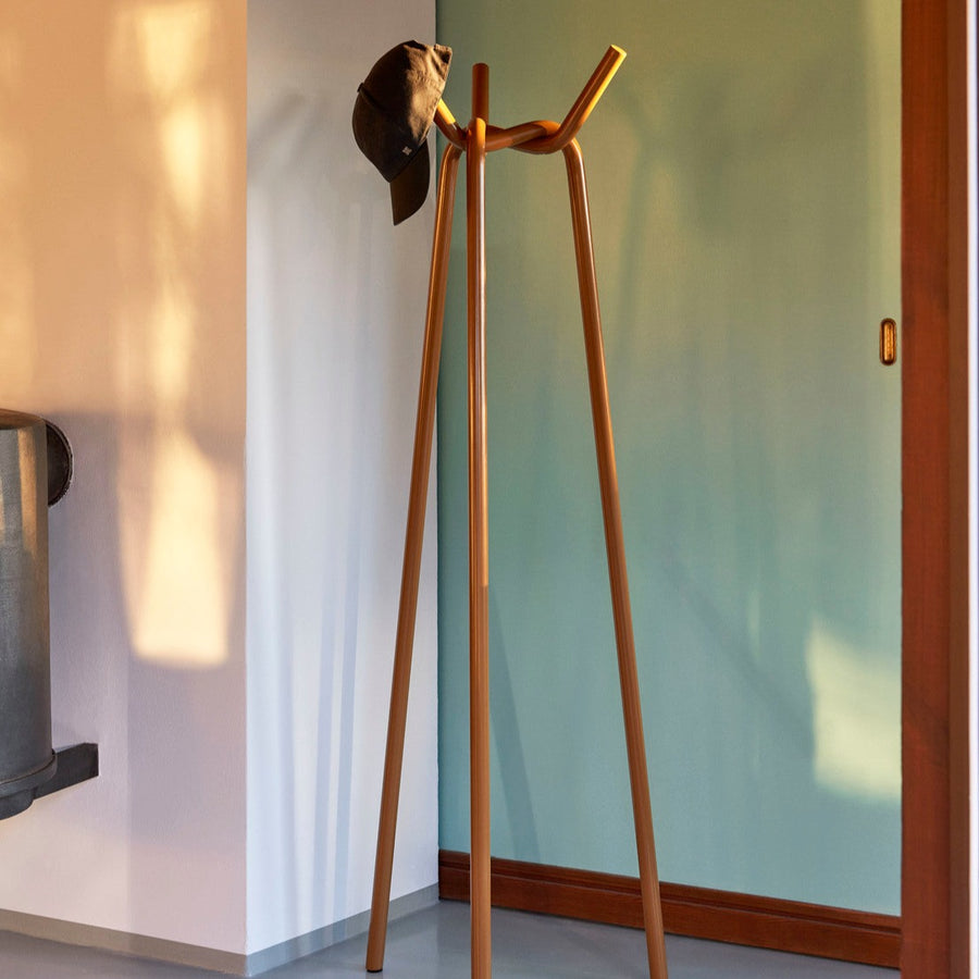 Knit Coat Rack, Toffee by HAY, in a hallway
