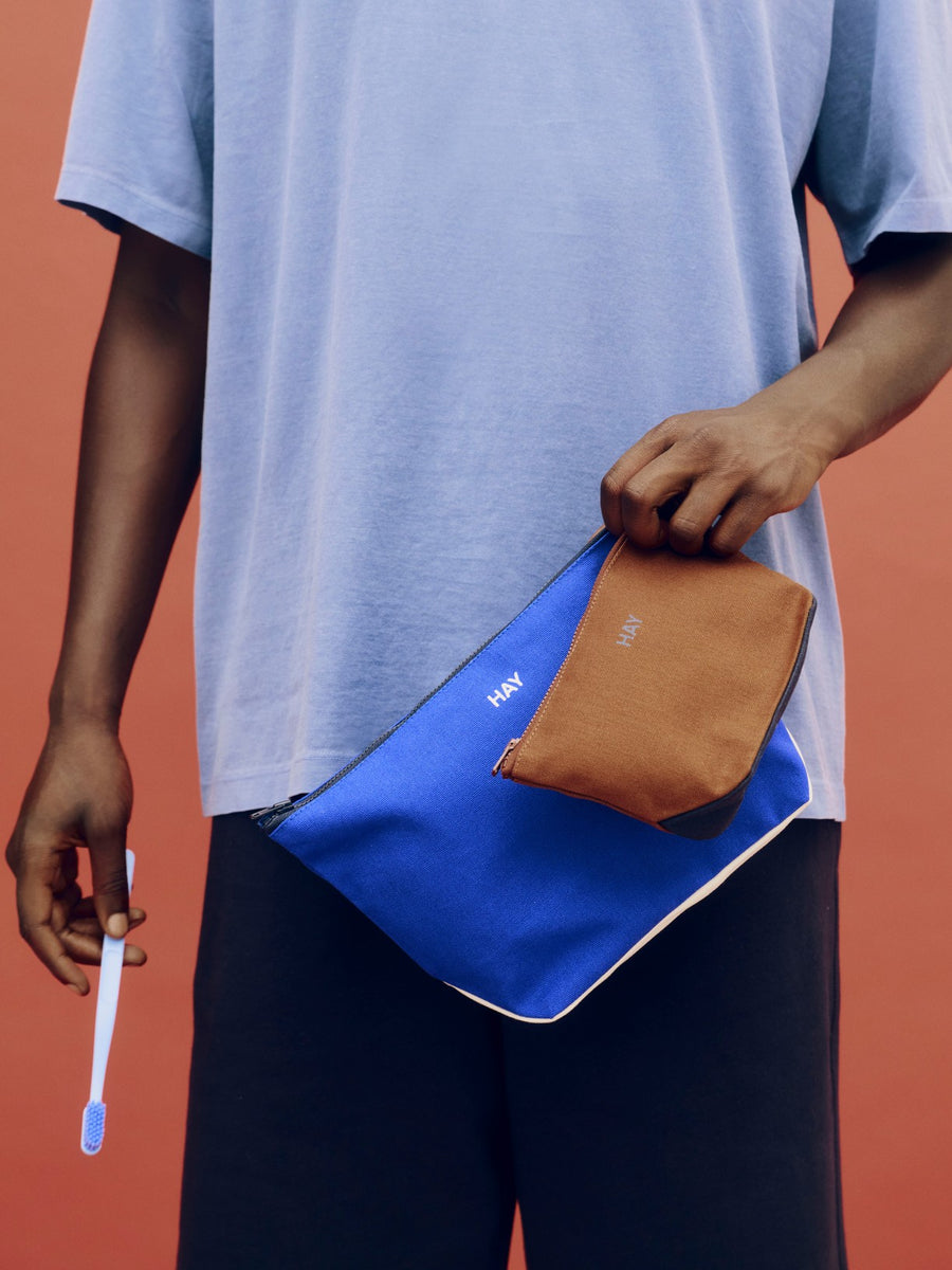 Pouch, Small, Brown Multi by HAY, worn on the hip