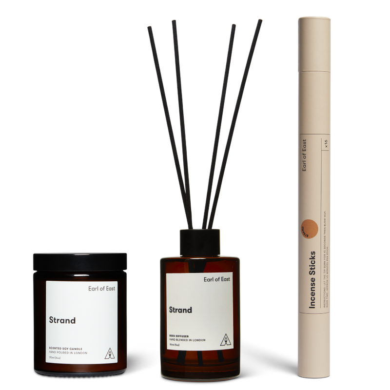  Strand Scent Layering Set by Earl of East, with candle and incense sticks 