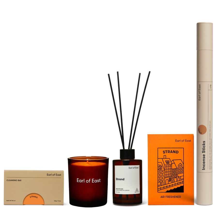 The Signature Scent Bundle, Strand by Earl of East, bundle with candle, diffuser and incense