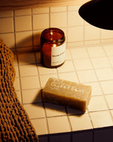 Soap and Candle in Bathroom