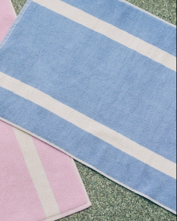 Stripe Bath Mat, Dusty Blue by HAY