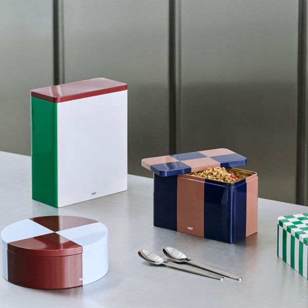 HAY | Tin Container - Medium - Brown and Blue