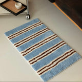 Inspecial Home | Retro Stripe Surf Ripple Bath Rug - Blue