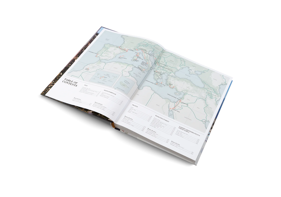 Wanderlust Mediterranean by Gestalten, open to a photo spread