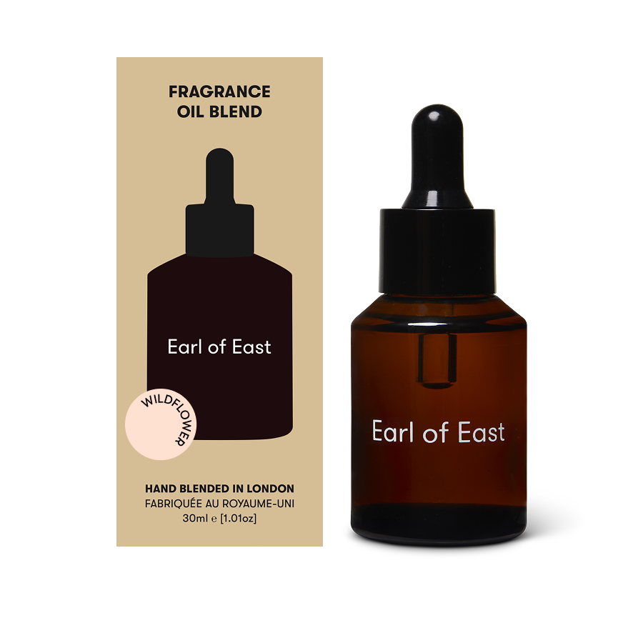 Wildflower Fragrance Oil Blend, 30ml by Earl of East, beside its box