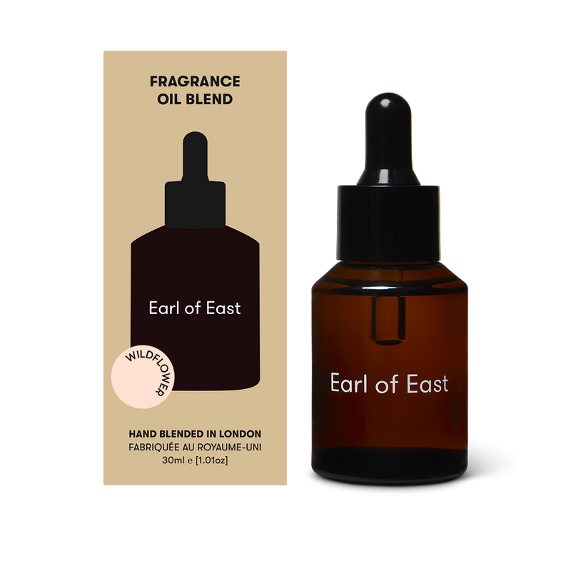  Wildflower Fragrance Oil Blend, 30ml by Earl of East, beside its box 
