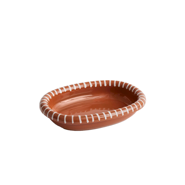HAY | Barro Oval Dish - Small - Natural with Stripe