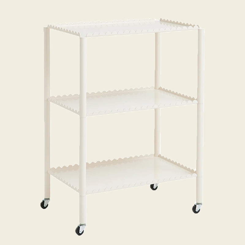  Arcs Trolley, High, Eggshell by HAY, on a cream background 