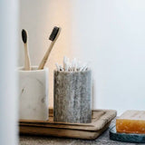 Madam Stoltz | Round Marble Jar - White