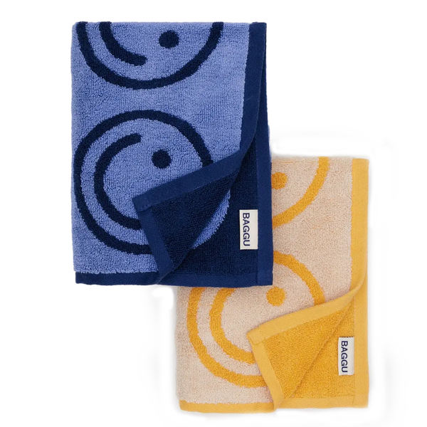 BAGGU | Hand Towel - Set of 2 - Happy Blue Marigold