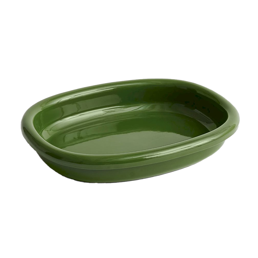 Barro Oval Dish, Large, Green by HAY