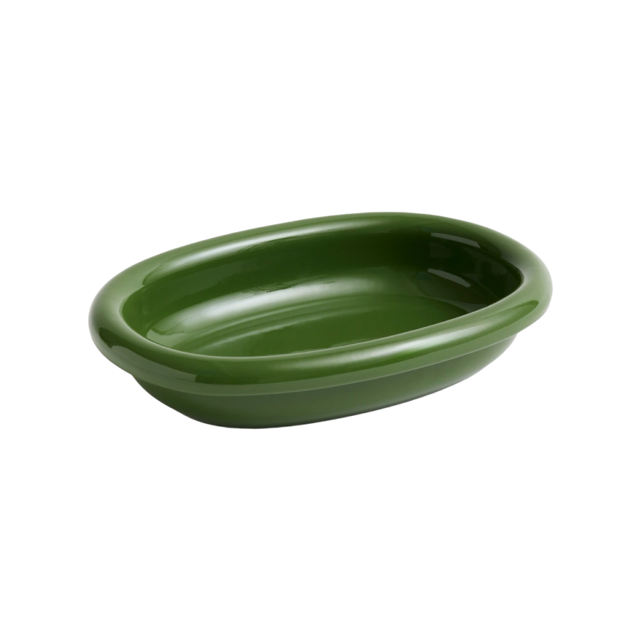 Barro Oval Dish, Small, Green by HAY