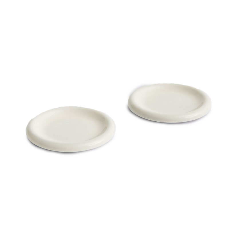 Barro Plate Set of Two, Ø18, Off-White by HAY 