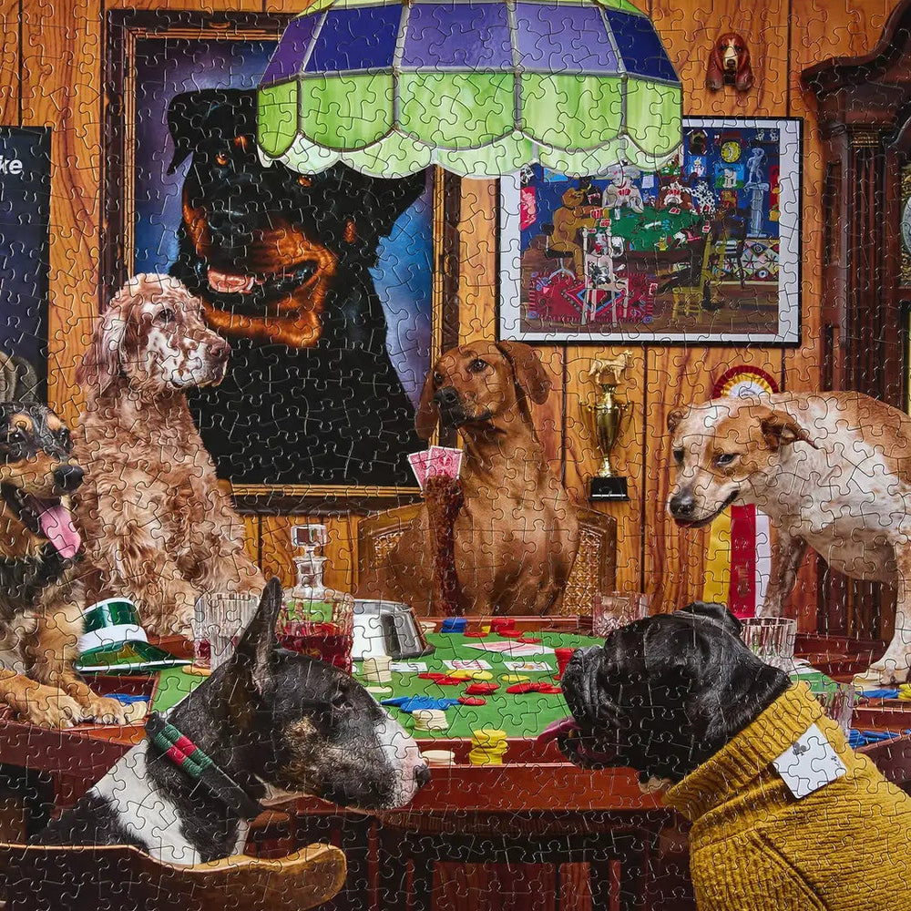Poker Dogs Jigsaw Puzzle, 1000 pcs by Le Puzz, completed puzzle