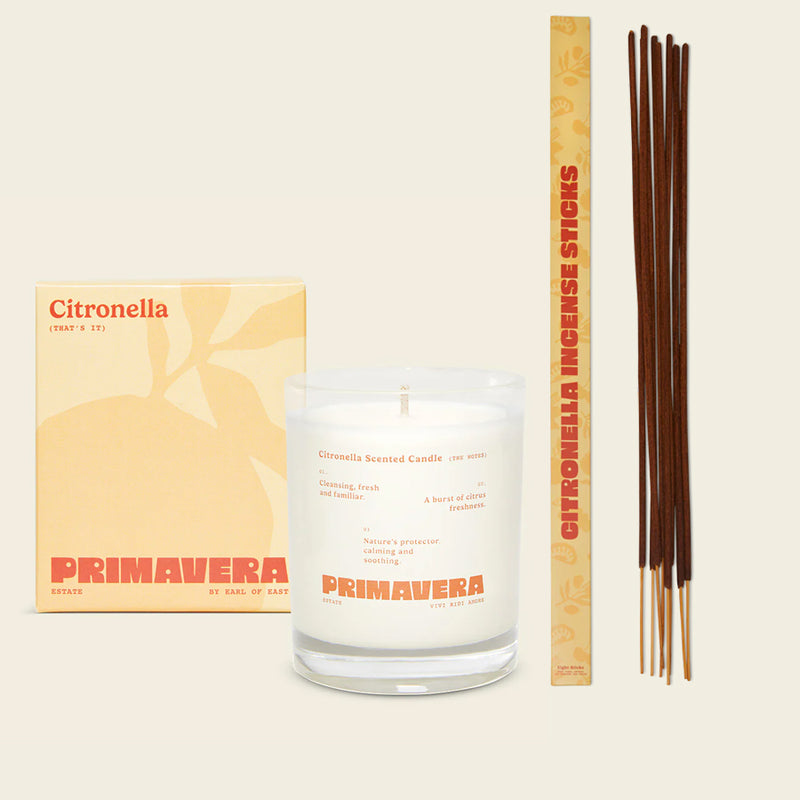 Primavera Estate by Earl of East | Citronella Set - Candle 250ml & XL Incense Sticks