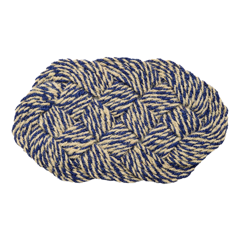  Coco Swirl Door Mat, Blue & Off-White by HAY 