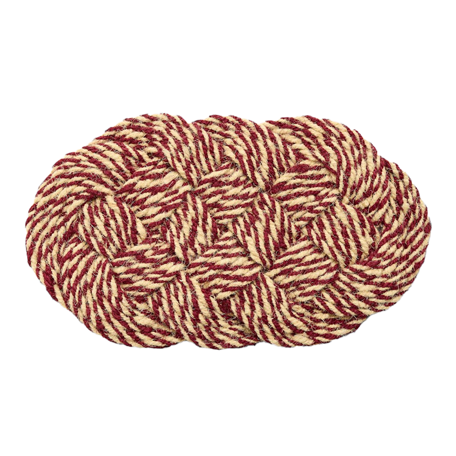 Coco Swirl Door Mat, Bordeaux & Off-White by HAY