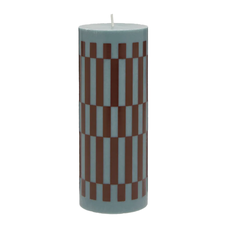  Tall pillar candle with a checkerboard pattern 