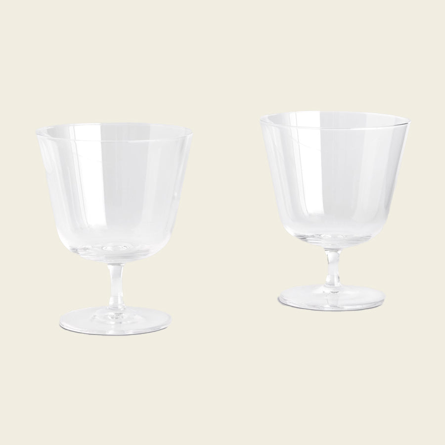 Curve Stem Glasses, Set of Two, Clear by HAY