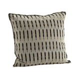 Madam Stoltz | Checked Woven Cushion - Cream Ikat