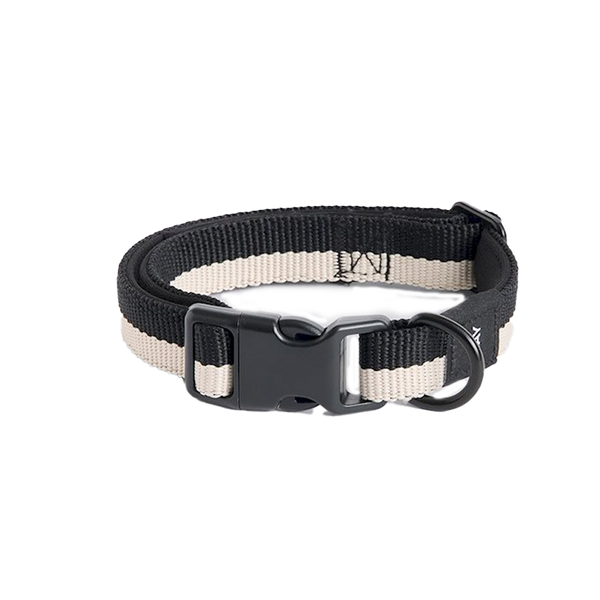 HAY | Dog Collar M/L - Flat - Black/White