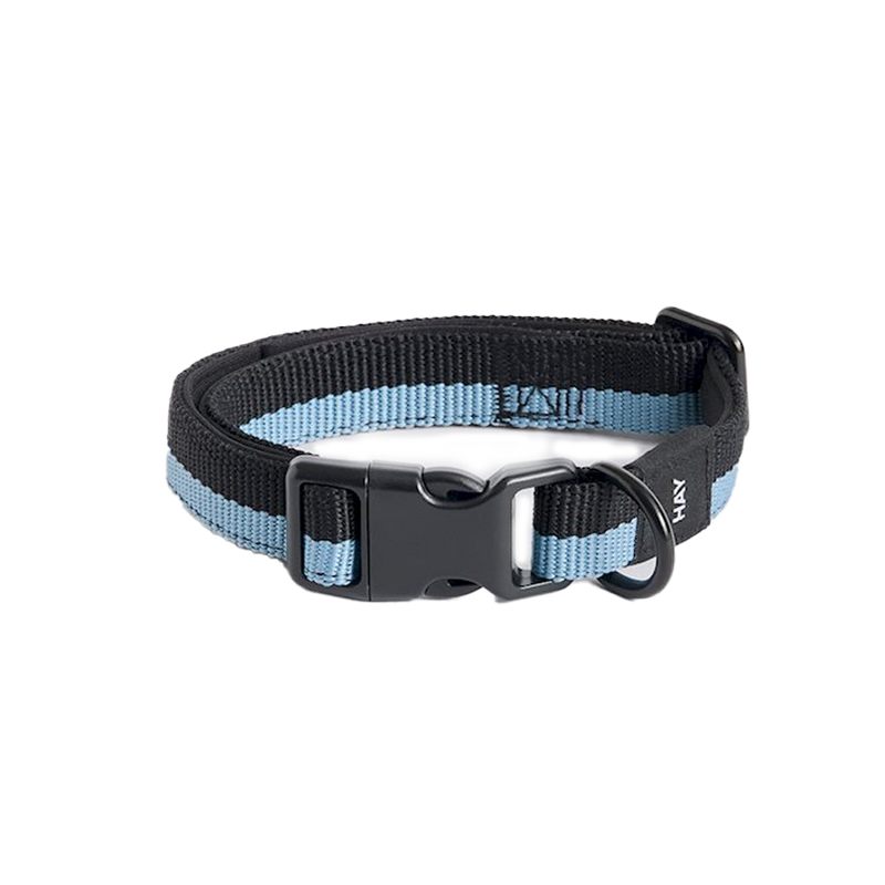  Dog Collar M/L, Flat, Blue/Black by HAY 
