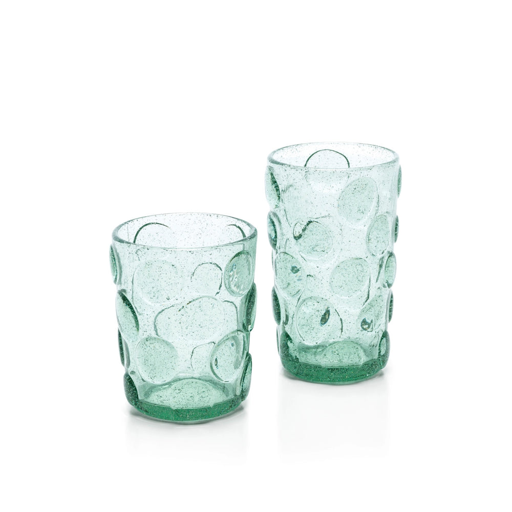 Frosted Dot Water Glass - Aqua
