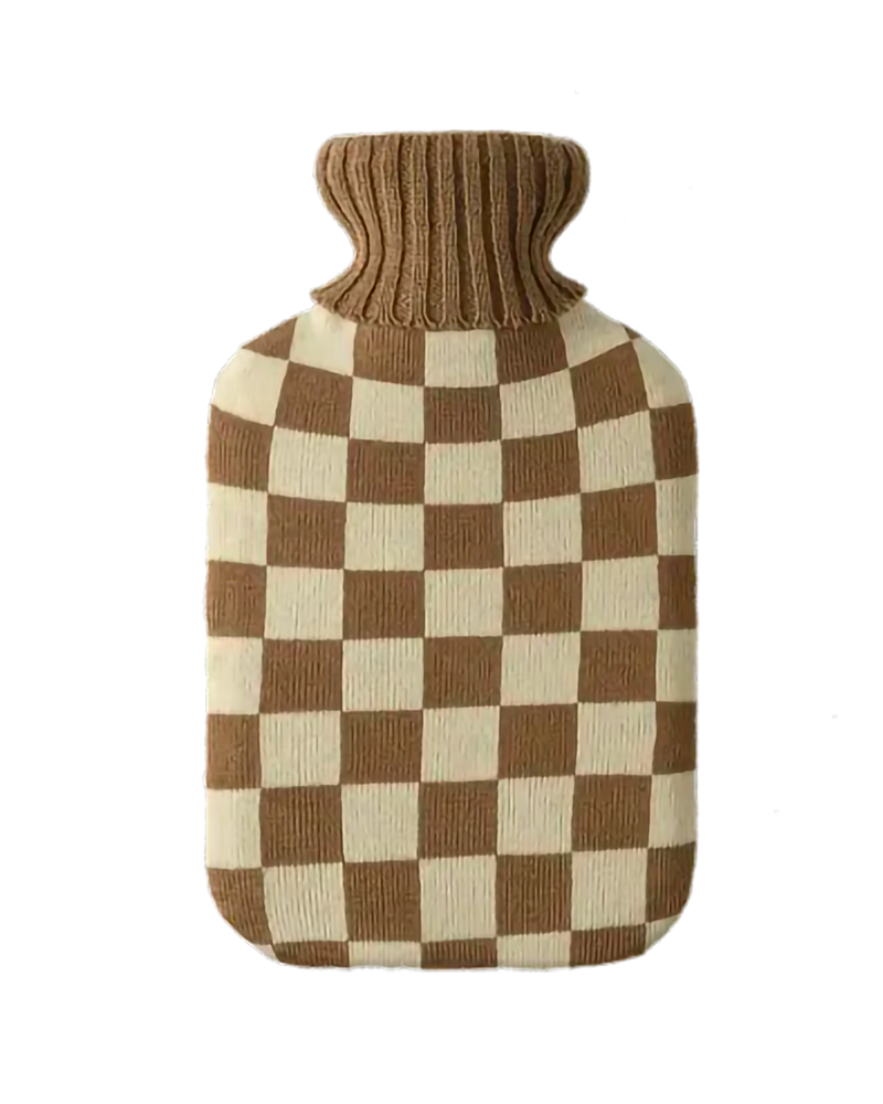  Hot Water Bottle with Cover - Mocha 