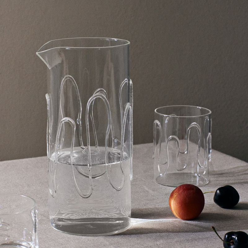 ferm LIVING | Doodle Glasses - Set of 2 - Tall - Clear