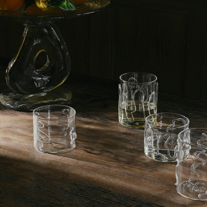 ferm LIVING | Doodle Glasses - Set of 2 - Tall - Clear