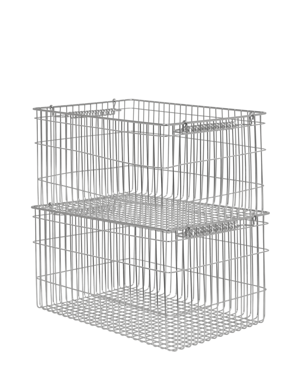 Cala Stackable Baskets, Set of 2, Stainless Steel by ferm LIVING